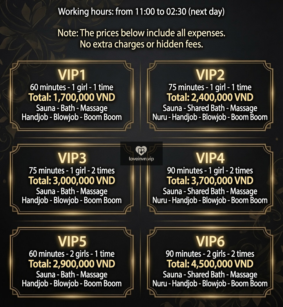 Nuru massage Nha Trang — VIP menu in English, erotic massage LoveinVN